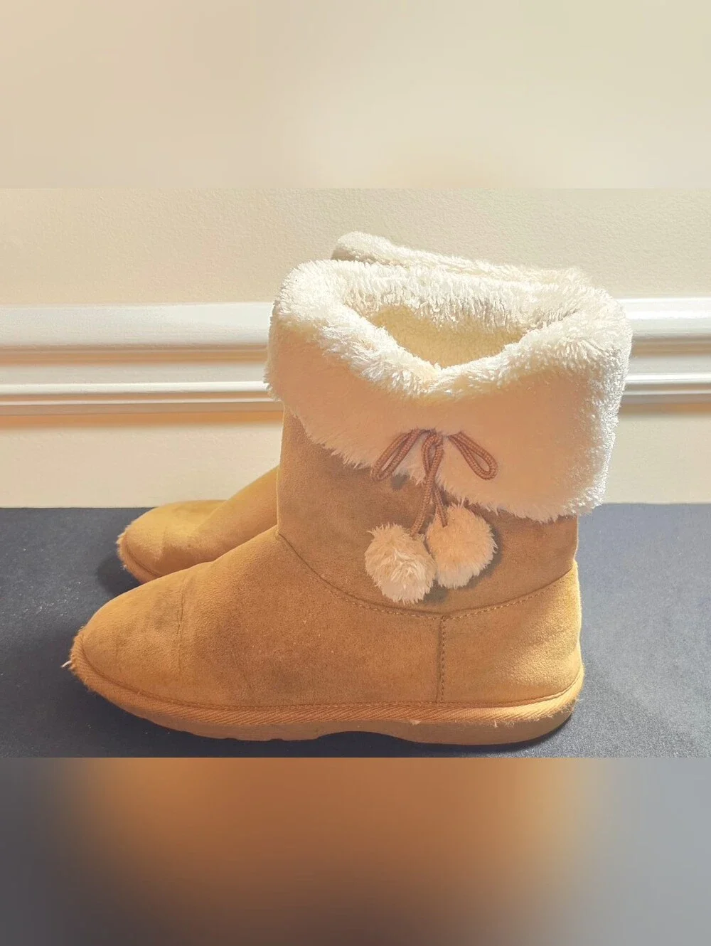 2-Pairs of Girls' Boots, Black and Brown Faux-Shearling Winter Ankle Boots
